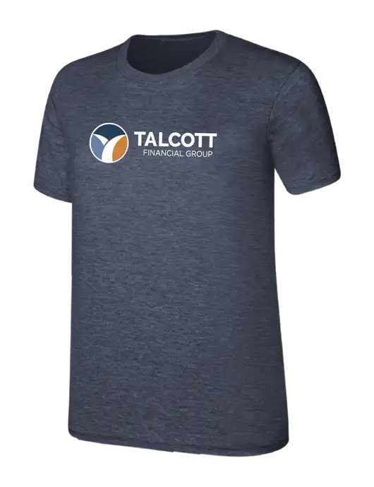 Womens Ring Spun Heather Navy 4.5 oz T-Shirt w/Talcott Logo