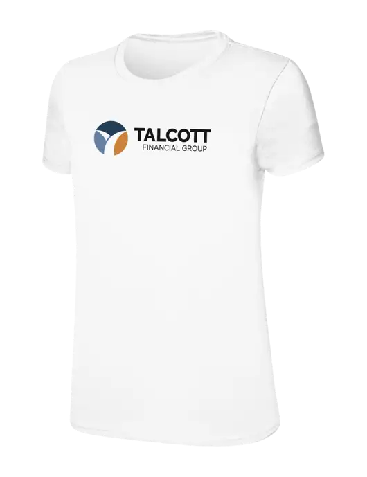 Womens Ring Spun White 4.5 oz T-Shirt w/Talcott Logo
