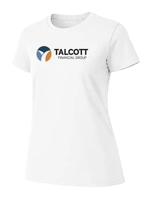 Womens Ring Spun White 4.5 oz T-Shirt w/Talcott Logo