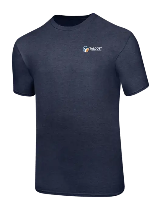 Ring Spun Heather Navy 4.5 oz T-Shirt w/Talcott Logo