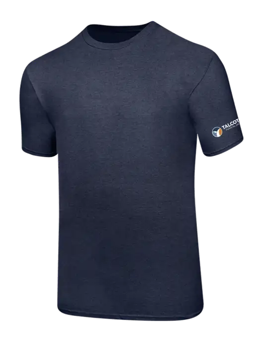 Ring Spun Heather Navy 4.5 oz T-Shirt w/Talcott Logo