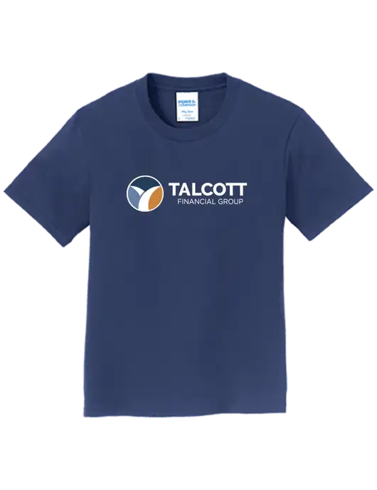 Youth Ring Spun Navy 4.5 oz T-Shirt w/Talcott Logo