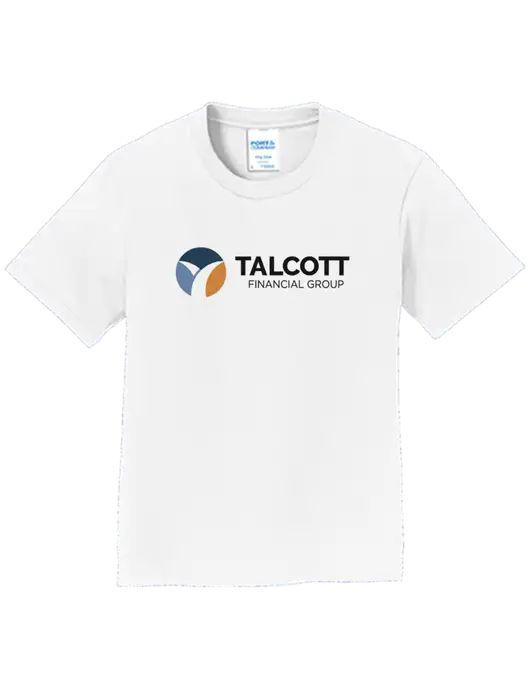 Youth Ring Spun White 4.5 oz T-Shirt w/Talcott Logo