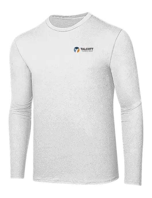 Ring Spun White 4.5 oz Long Sleeve T-Shirt w/Talcott Logo
