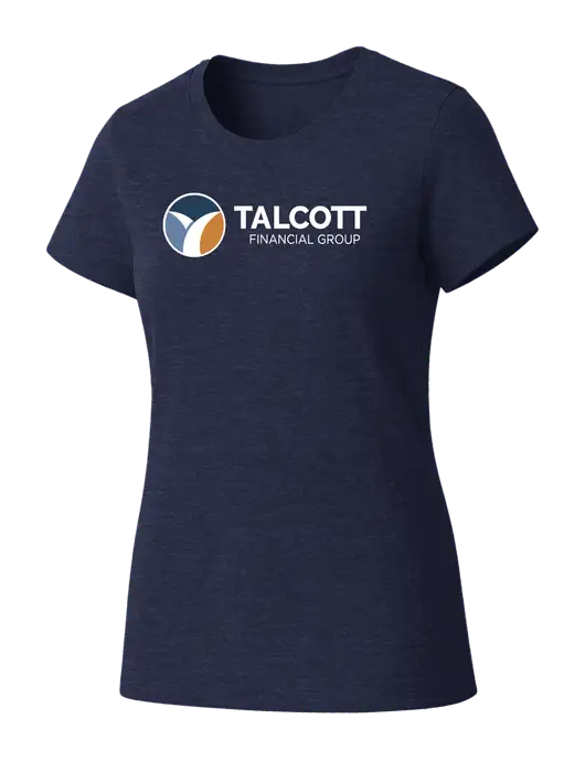 Womens Seriously Soft Heathered Navy T-Shirt w/Talcott Logo