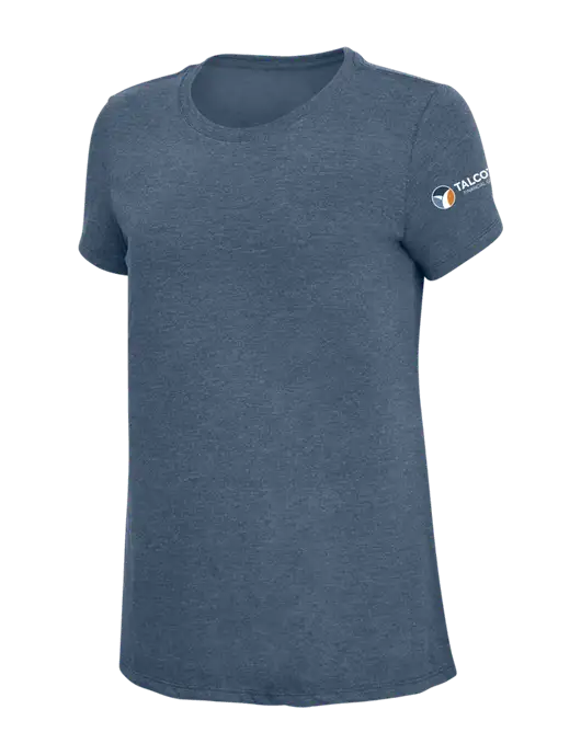 Womens Simply Soft Navy Frost 4.5oz  Poly/Combed Ring Spun Cotton T-Shirt w/Talcott Logo