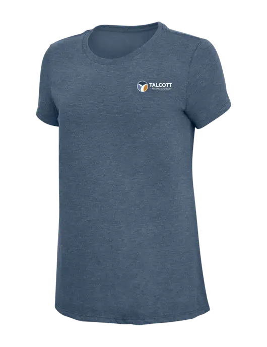Womens Simply Soft Navy Frost 4.5oz  Poly/Combed Ring Spun Cotton T-Shirt w/Talcott Logo