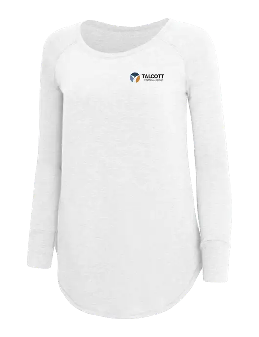 Womens Perfect Wide Collar Tunic Tri-Blend White 4.5 oz T-Shirt w/Talcott Logo