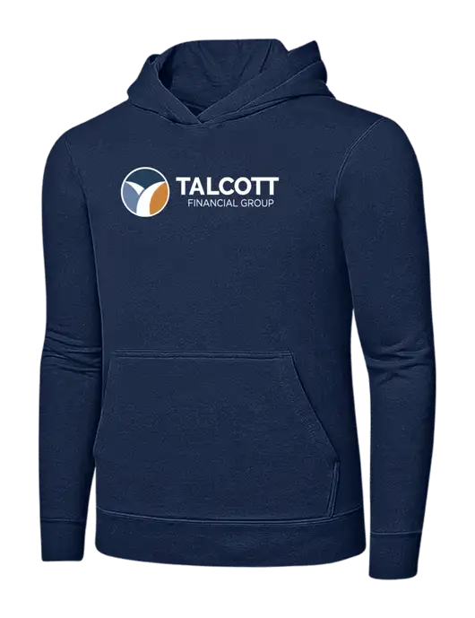 Navy 7.8 oz Ring Spun Hooded Sweatshirt w/Talcott Logo