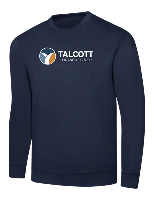 Navy 7.8 oz Ring Spun Crew Sweatshirt w/Talcott Logo