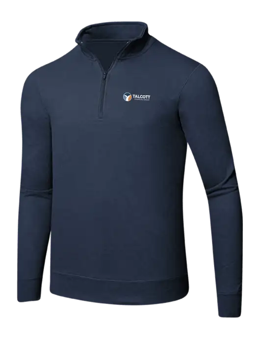 Team Navy 8.5 oz Ring Spun 1/4 Zip Pullover Sweatshirt w/Talcott Logo