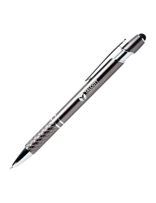 Valencia Gunmetal Stylus Pen - Black Ink w/Talcott Logo
