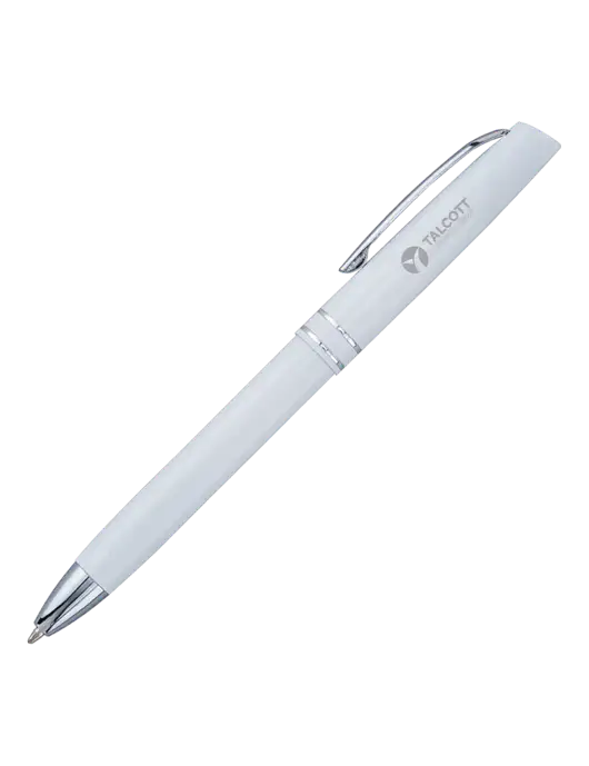 White Anguilla Black Ink Pen w/Talcott Logo