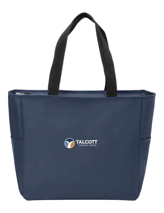 Everyday Navy Zip Tote  w/Talcott Logo