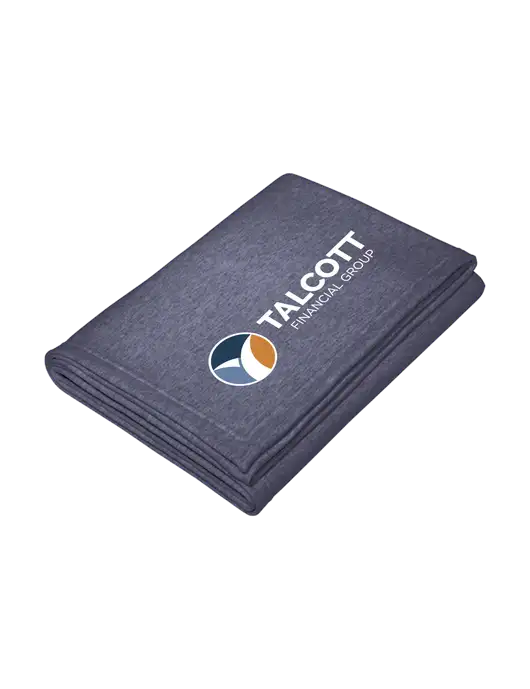 Core Heather Navy Fleece Sweatshirt Blanket w/Talcott Logo