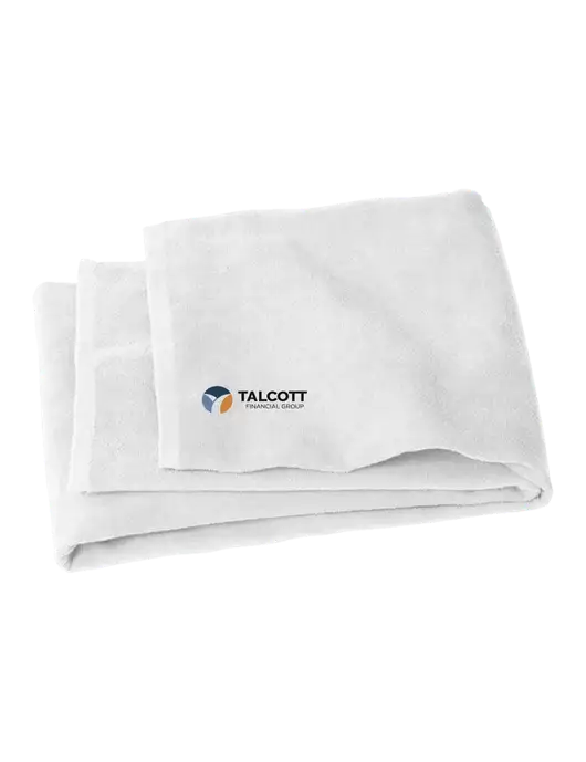 White Beach Towel w/Talcott Logo