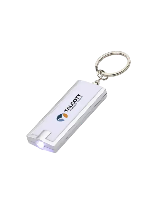 Simple Touch White LED Keychain w/Talcott Logo