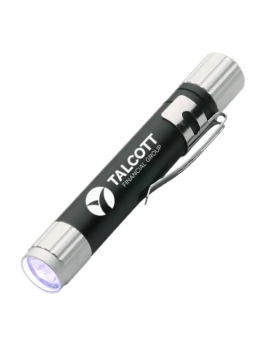 Black Aluminum LED Penlight w/Talcott Logo