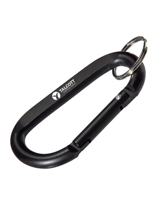 Black Carabiner & Key Ring w/Talcott Logo
