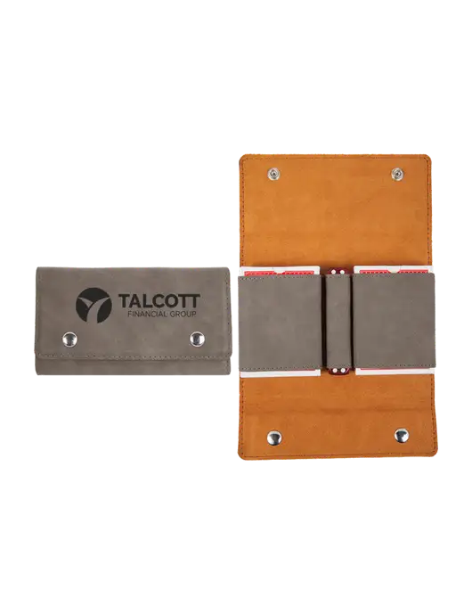 Grey Leatherette Card & Dice Set w/Talcott Logo