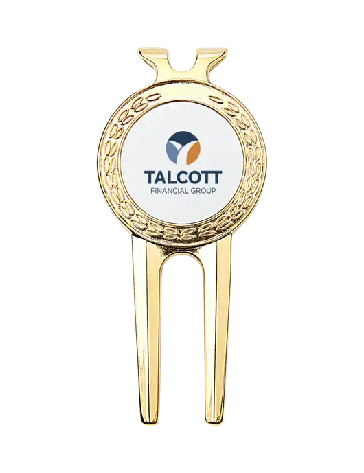 Gold Divot Tool, 1.5 x 3 w/Talcott Logo