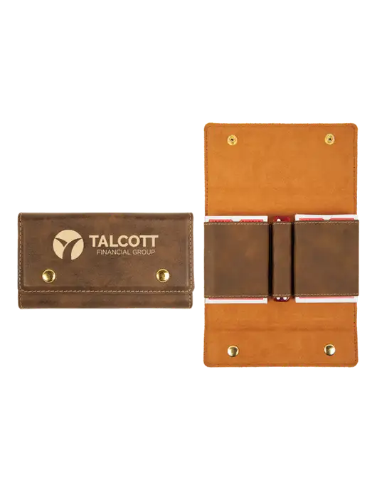 Rustic Leatherette Card & Dice Set w/Talcott Logo