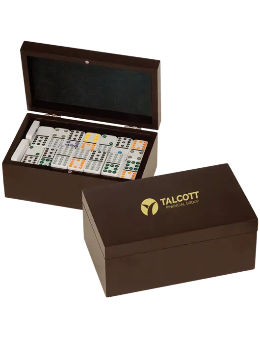 Rosewood Double Twelves 91 Piece Dominos Set w/Talcott Logo