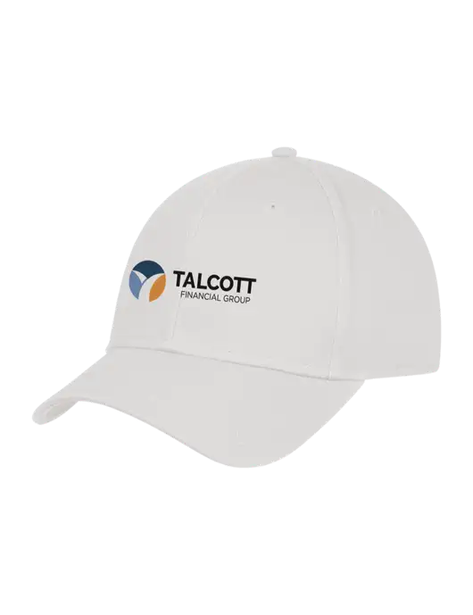 White Structured Cap Hook & Loop w/Talcott Logo