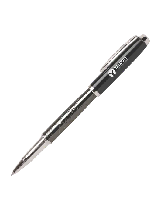 Modernist Black Rollerball Pen - Black Ink w/Talcott Logo