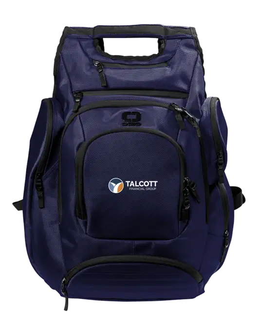 OGIO Navy Metro Ballistic Laptop Backpack w/Talcott Logo