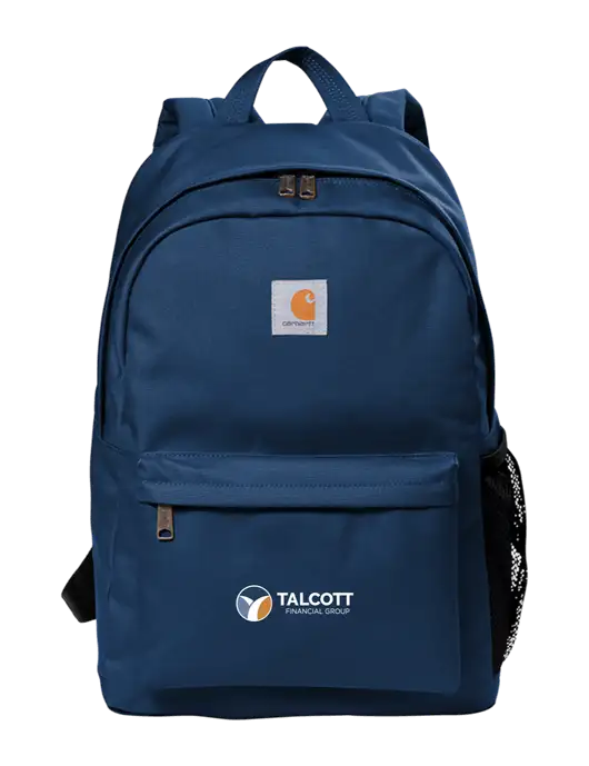 Carhartt Navy Canvas Backpack w/Talcott Logo