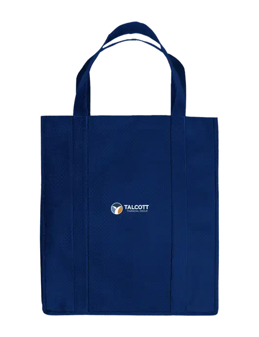 Eco Reusable Jumbo Navy Blue Shopping Bag w/Talcott Logo