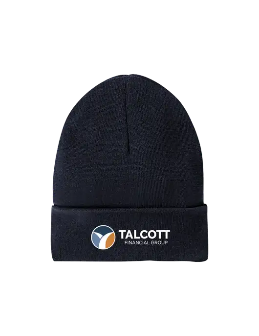 Recycled True Navy Beanie w/Talcott Logo