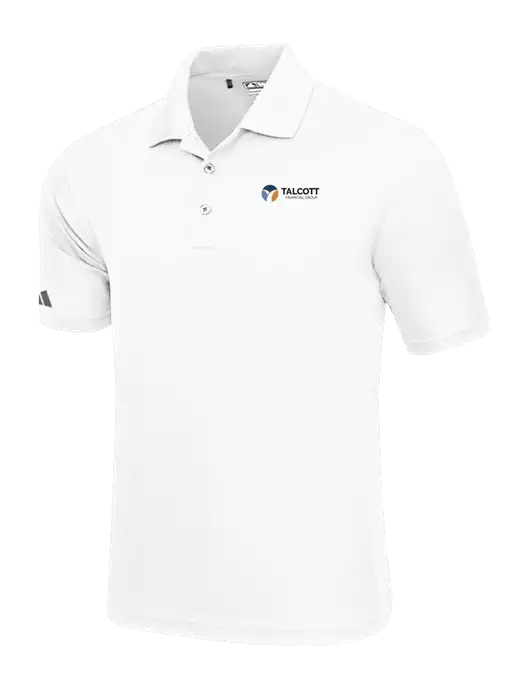 Adidas White Basic Sport Polo w/Talcott Logo
