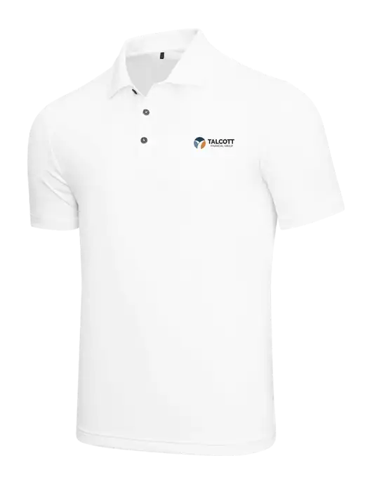 Adidas White  Performance Polo w/Talcott Logo
