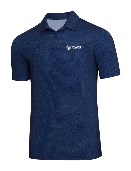 Adidas Navy Blue Diamond Dot Print Polo w/Talcott Logo