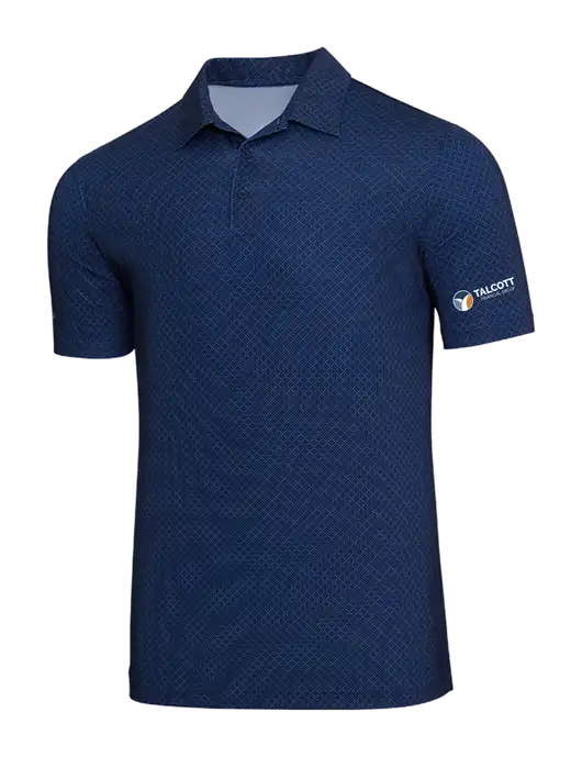 Adidas Navy Blue Diamond Dot Print Polo w/Talcott Logo