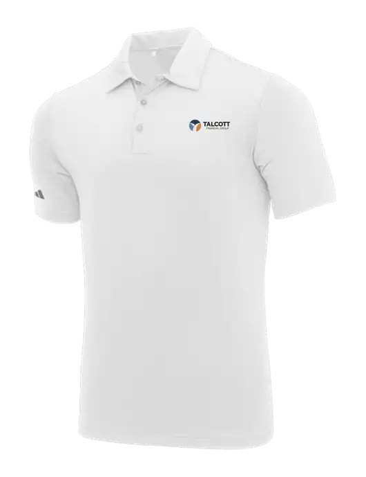 Adidas White Ultimate Solid Polo w/Talcott Logo