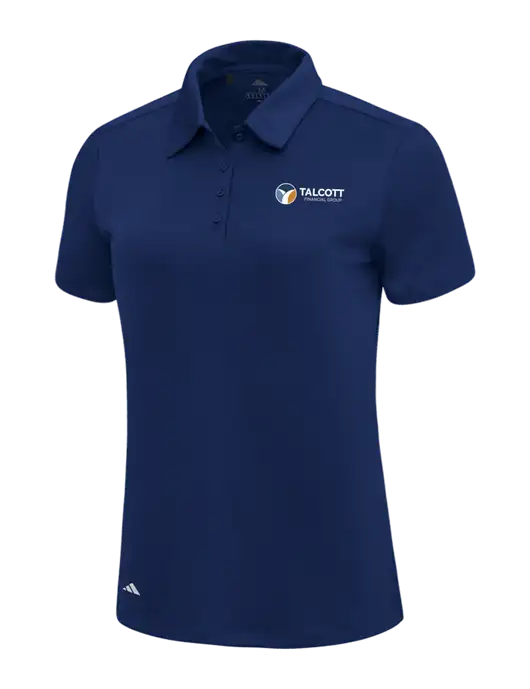Adidas Navy Blue Womens Ultimate Solid Polo w/Talcott Logo