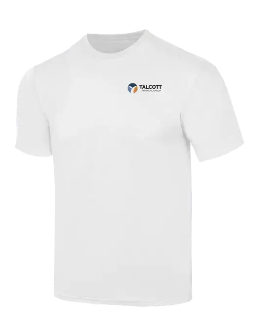 Simply Soft White 4.5oz  Poly/Combed Ring Spun Cotton T-Shirt w/Talcott Logo