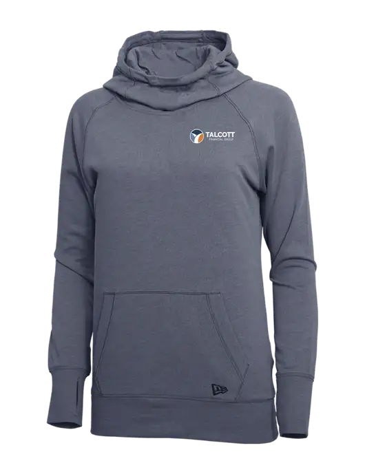 New Era True Navy Heather Womens Tri-Blend Fleece Pullover Hoodie w/Talcott Logo