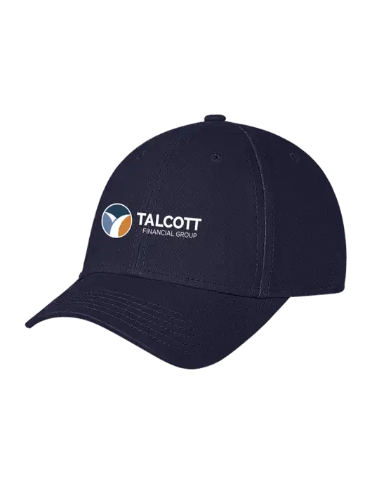 Navy Structured Soft Snap Closure Hook & Loop Cap w/Talcott Logo
