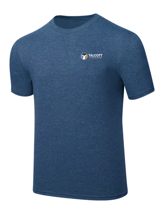 Simply Soft Heathered Navy 4.5oz  Poly/Combed Ring Spun Cotton T-Shirt w/Talcott Logo
