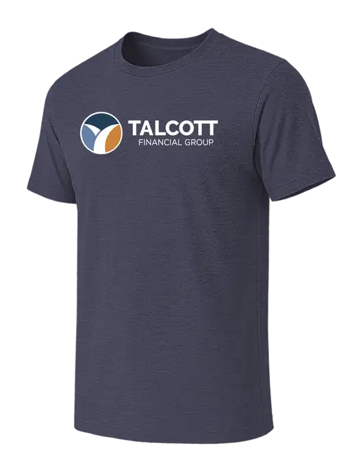 BELLA+CANVAS Heather Navy CVC Short Sleeve Tee w/Talcott Logo