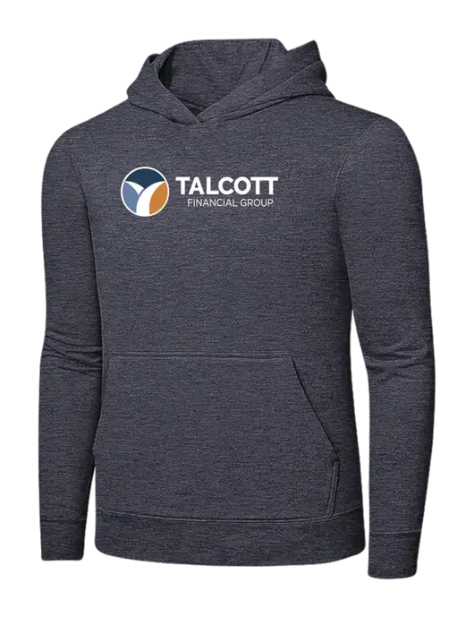 Heather Navy 7.8 oz Ring Spun Hooded Sweatshirt w/Talcott Logo