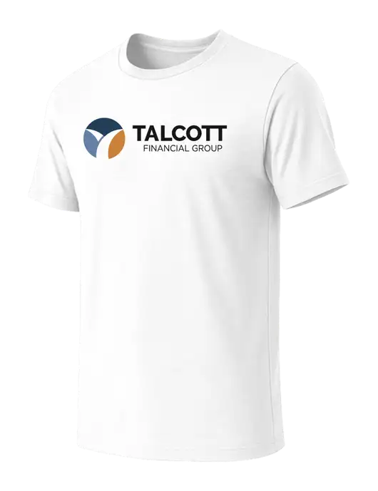 BELLA+CANVAS White Blend CVC Short Sleeve Tee w/Talcott Logo