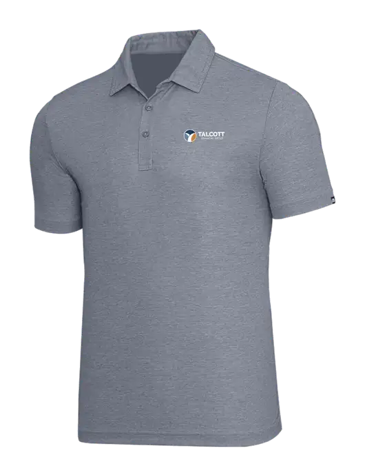 TravisMathew Navy Heather Oceanside Polo w/Talcott Logo