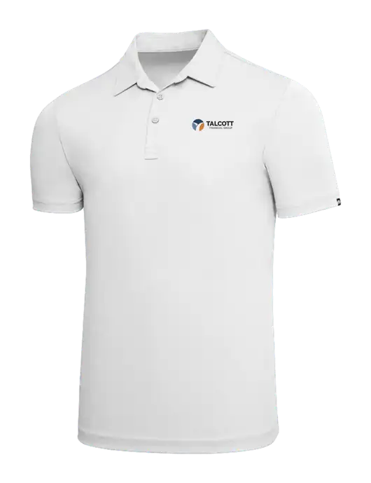 TravisMathew White Solid Oceanside Polo w/Talcott Logo