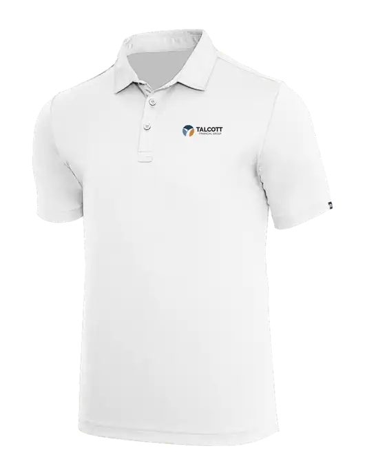 TravisMathew White Coto Performance Polo w/Talcott Logo