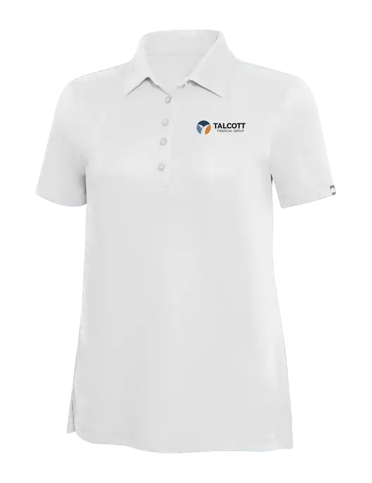 TravisMathew White Solid Womens Oceanside Polo w/Talcott Logo